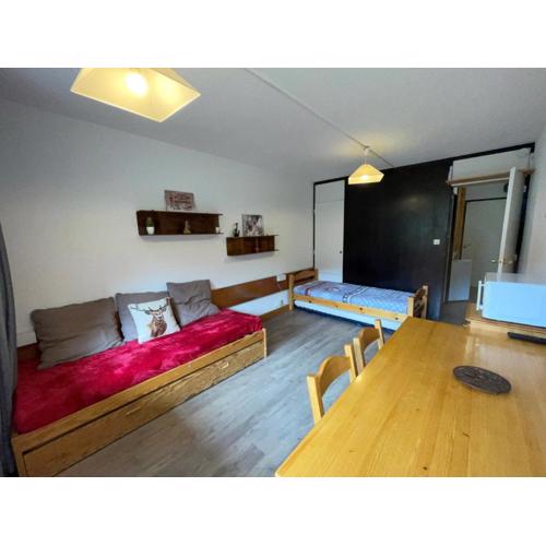 Studio lumineux avec balcon et accès direct aux pistes, casier à skis - FR-1-181-2650