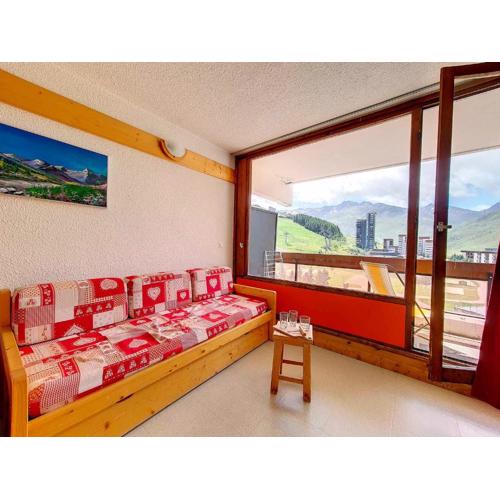 Studio lumineux avec balcon Sud, ski aux pieds, 24 m², 4 pers., parking gratuit - FR-1-344-945