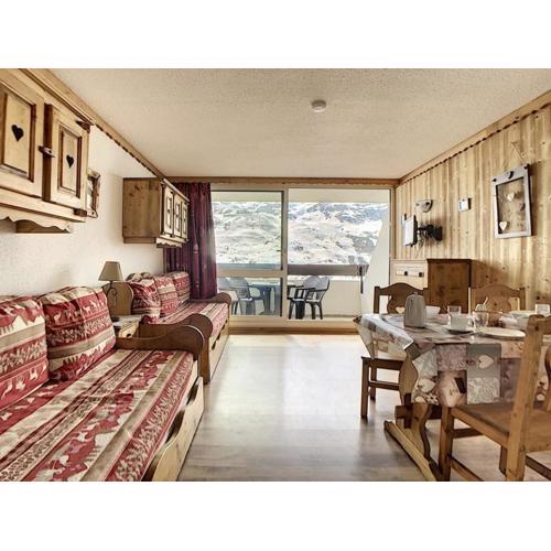 Studio lumineux, ski aux pieds, balcon sud, 4 pers., 2 Flocons Or - FR-1-344-784