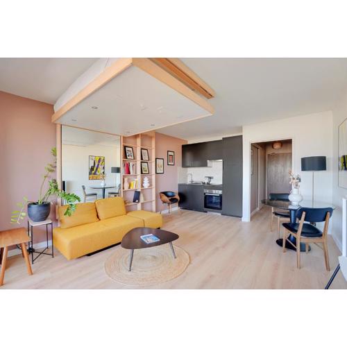 Studio refait à neuf avec balcon et vue sur la Seine - bail mobilité
