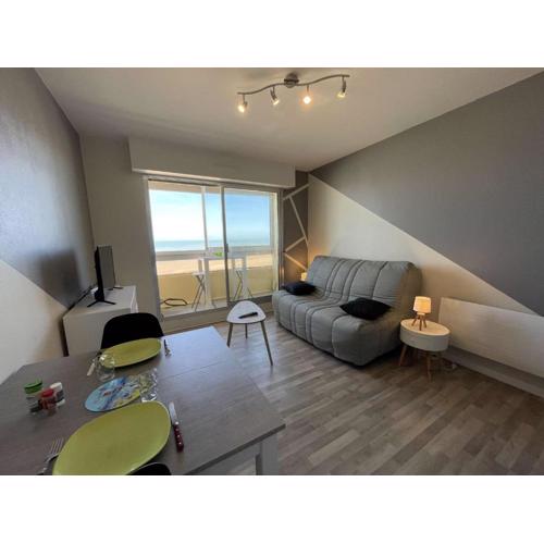 Studio rénové, 2 couchages, mer, commerces, 6e étage, TV, balcon, animaux admis - FR-1-224C-138
