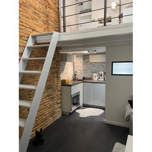 Studio rénové, terrasse privative, 300m du Capitole