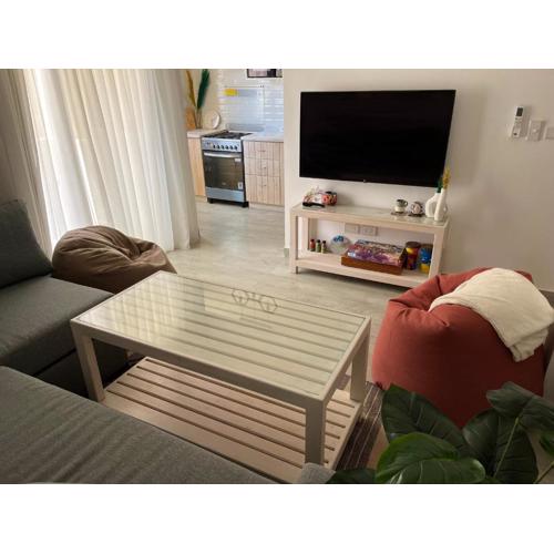 Studio with Private Door Front Seating Area at La Hacienda