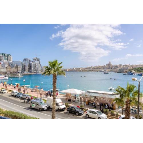 Stunning view, Sliema Seafront, 2bedroom apt