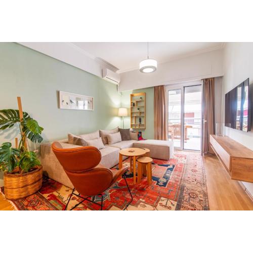 Stylish 2-Bedroom Apartment with Big Terrace in Athens