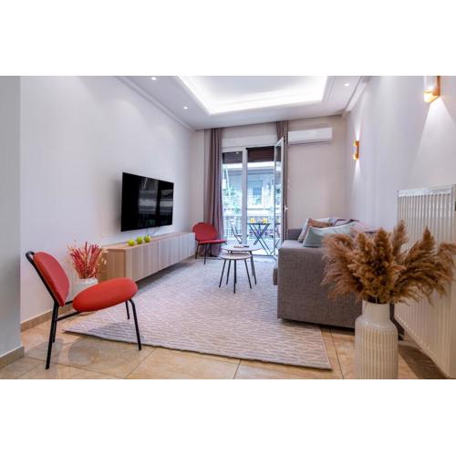 Stylish 2BDR Exarchia Apt with Balcony and Workspace