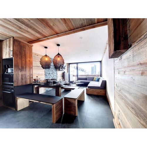 Superbe appart rénové, balcon, au pied des pistes, style chalet, pour 8 pers - FR-1-344-735