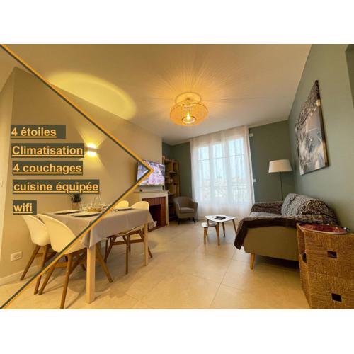 Superbe T3 climatisé - 62m2 - 4 étoiles - centre historique vue port de plaisance - WIFI - 5e avec ascenseur