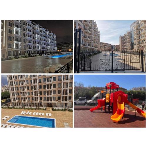 SWETI WLAS Premium Ferienwohnung Polarstar Beach Luxury Apartment 150 m zum Strand Pool 1 Balkon Meeresblick Google TV bis zu 4 Personen