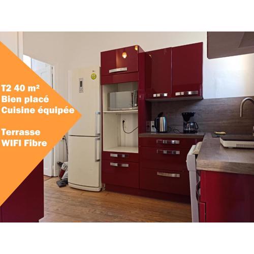 T2 Toulouse Saint cyprien 40m2 indépendant, quartier sympa, 1er étage sur 2, Terrasse