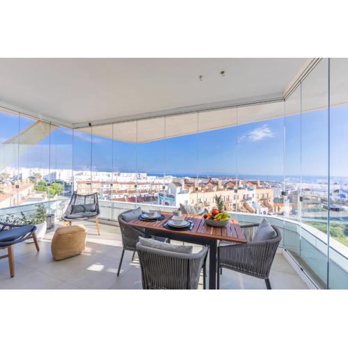 Terraza acristalada con vistas panorámicas