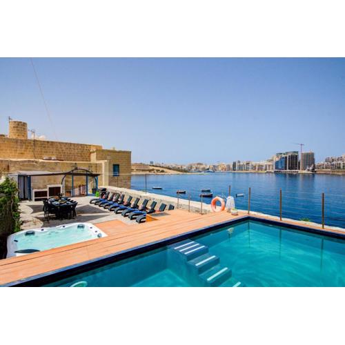 Valletta Waterfront Villa with Pool and Jacuzzi