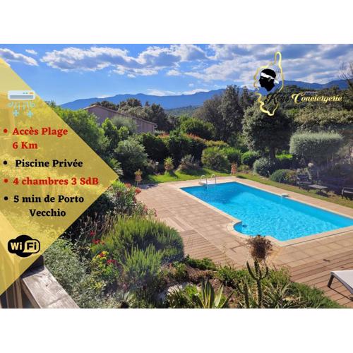 Villa 125m2 6/8 pers Trinité de Porto Vecchio Piscine