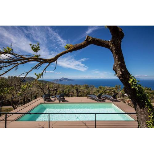 Villa Aprea with Heated Pool, Capri Views and Services