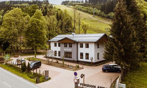 Deštné v Orlických horách blízko atrakcí: Horský penzion Apidae se snídaní, dětským hřištěm a úschovnou kol