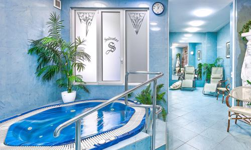 Karlovy Vary naproti Mlýnské kolonádě: Hotel Salvator **** se snídaní, vstupem do wellness, masáží a drinkem