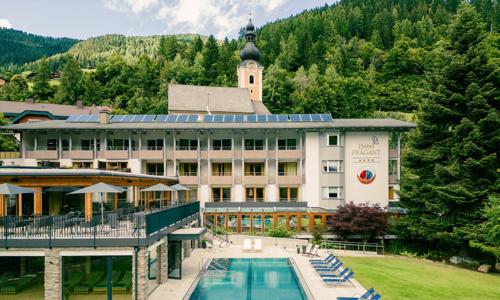 Korutany 350 m od stanice lanovky: 4* Evident Hotel Prägant s gurmánskou polopenzí a wellness o ploše 1 000 m²