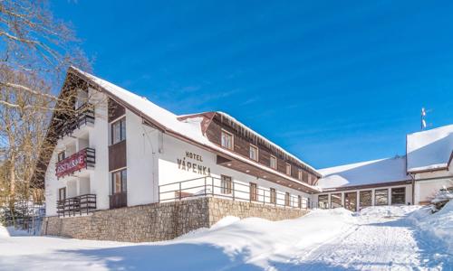 Krkonoše přímo pod sjezdovkou v Penzionu Vápenka *** s polopenzí, saunou a vířivkou + dětská herna a kulečník